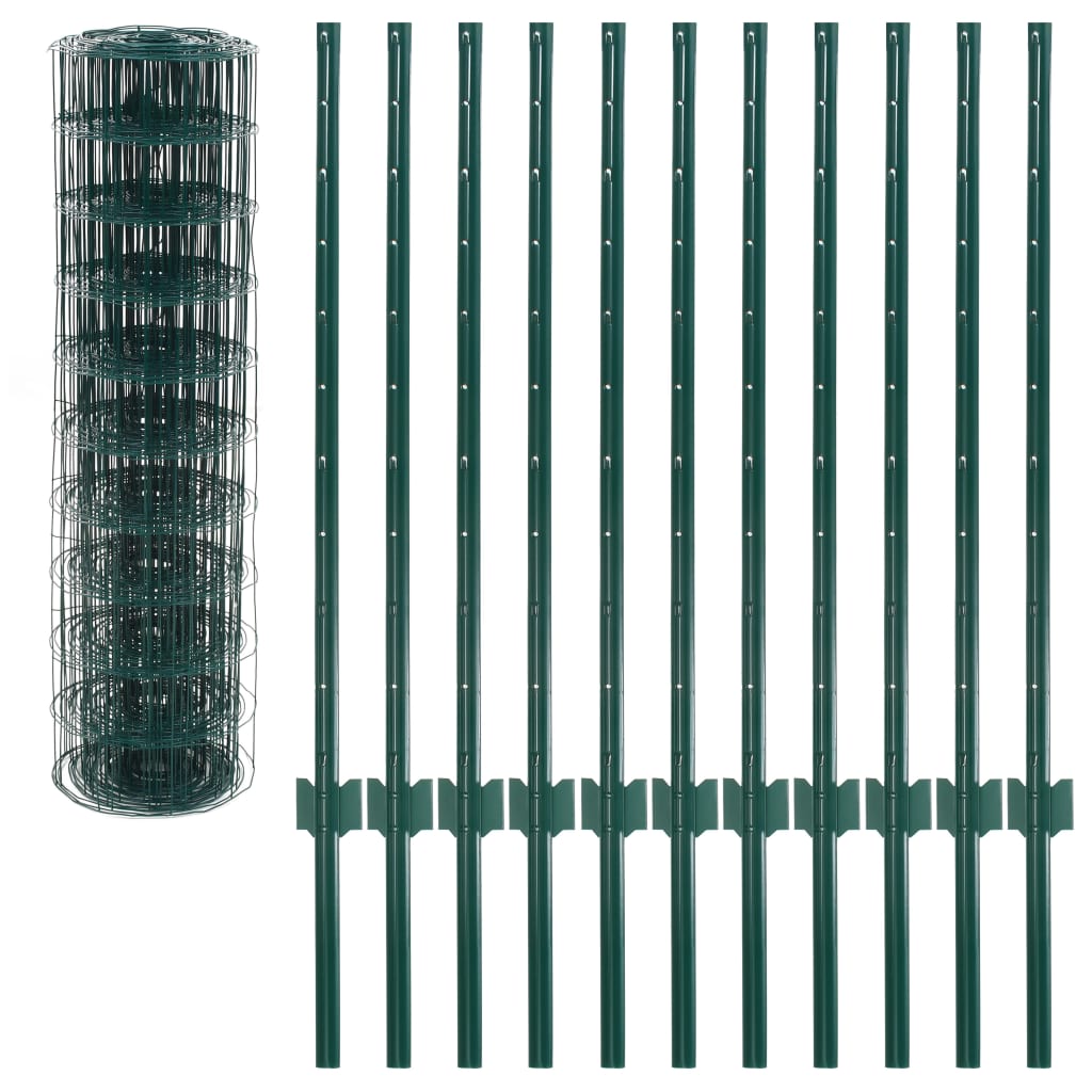 vidaXL Euro Fence Steel 20x1 m Green