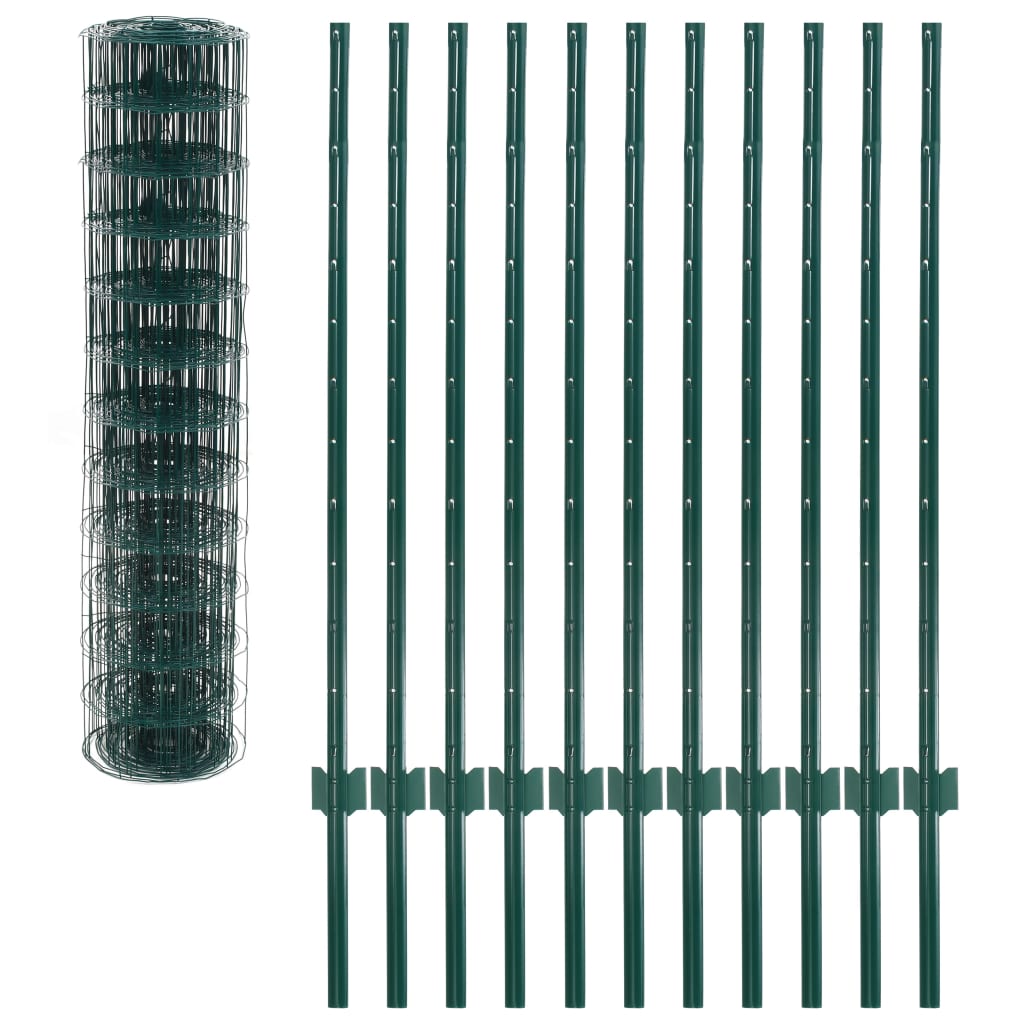 vidaXL Euro Fence zöld acélkerítés 20 x 1,2 m