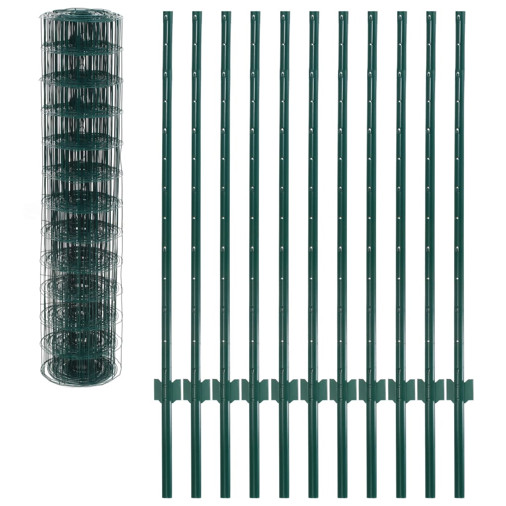 vidaXL Gard Euro, verde, 20 x 1,2 m, oțel