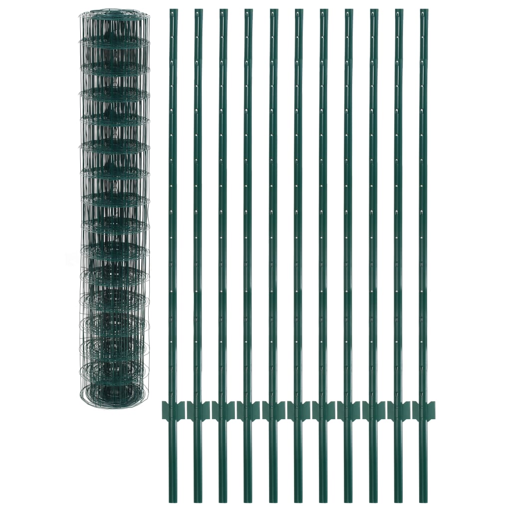 vidaXL Euro hek 20x1,5 m staal groen afbeelding