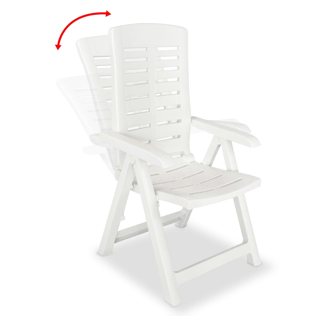  Sklápacie záhradné stoličky 2 ks, plast, biele
