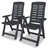 vidaXL Reclining Garden Chair Plastic Anthracite