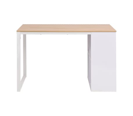vidaXL skrivebord 120x60x75 cm egetr&aelig;sfarvet og hvid
