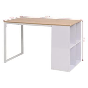 Psací stůl 120 x 60 x 75 cm dub a bílý - obrázek 7