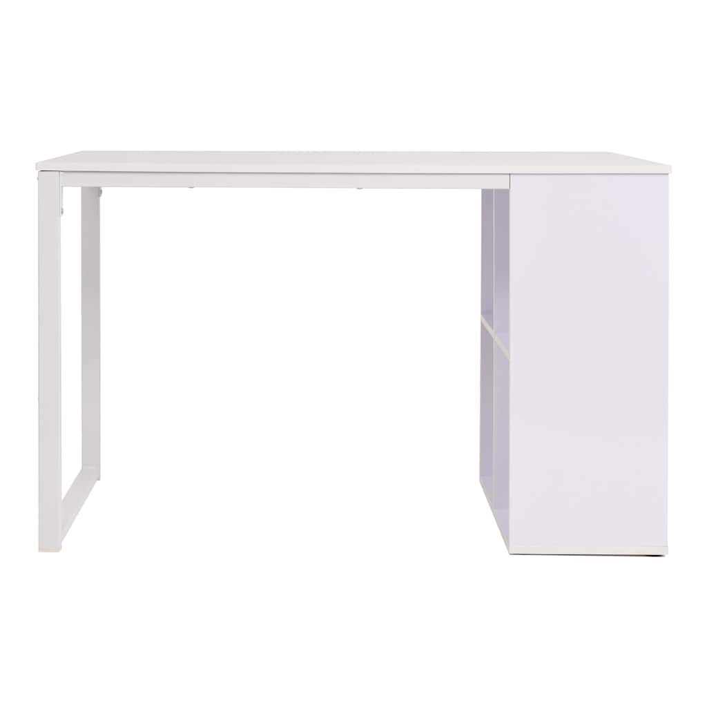 Bureau D’ordinateur Blanc Et Doré – Design Moderne Avec Pieds En Y – Plateau épais, Supporte 163 Kg – Parfait Pour Gaming, Bureau Maison – 140 Cm