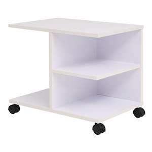 vidaXL ratastega riiul 50 x 35 x 42 cm, valge