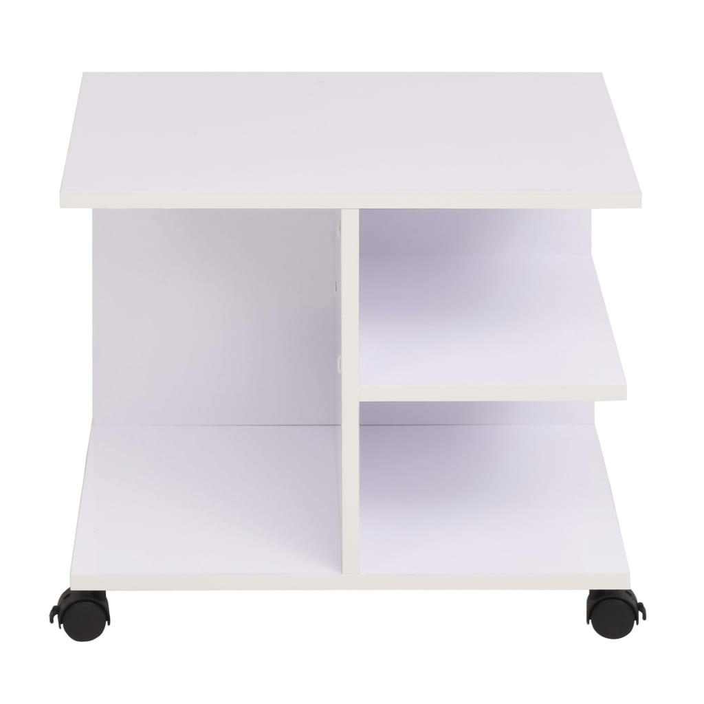 

vidaXL Plankenkast verrijdbaar 50x35x42 cm wit
