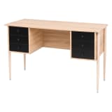 vidaXL Bureau à tiroirs 120 x 55 x 76 cm Chêne et Noir