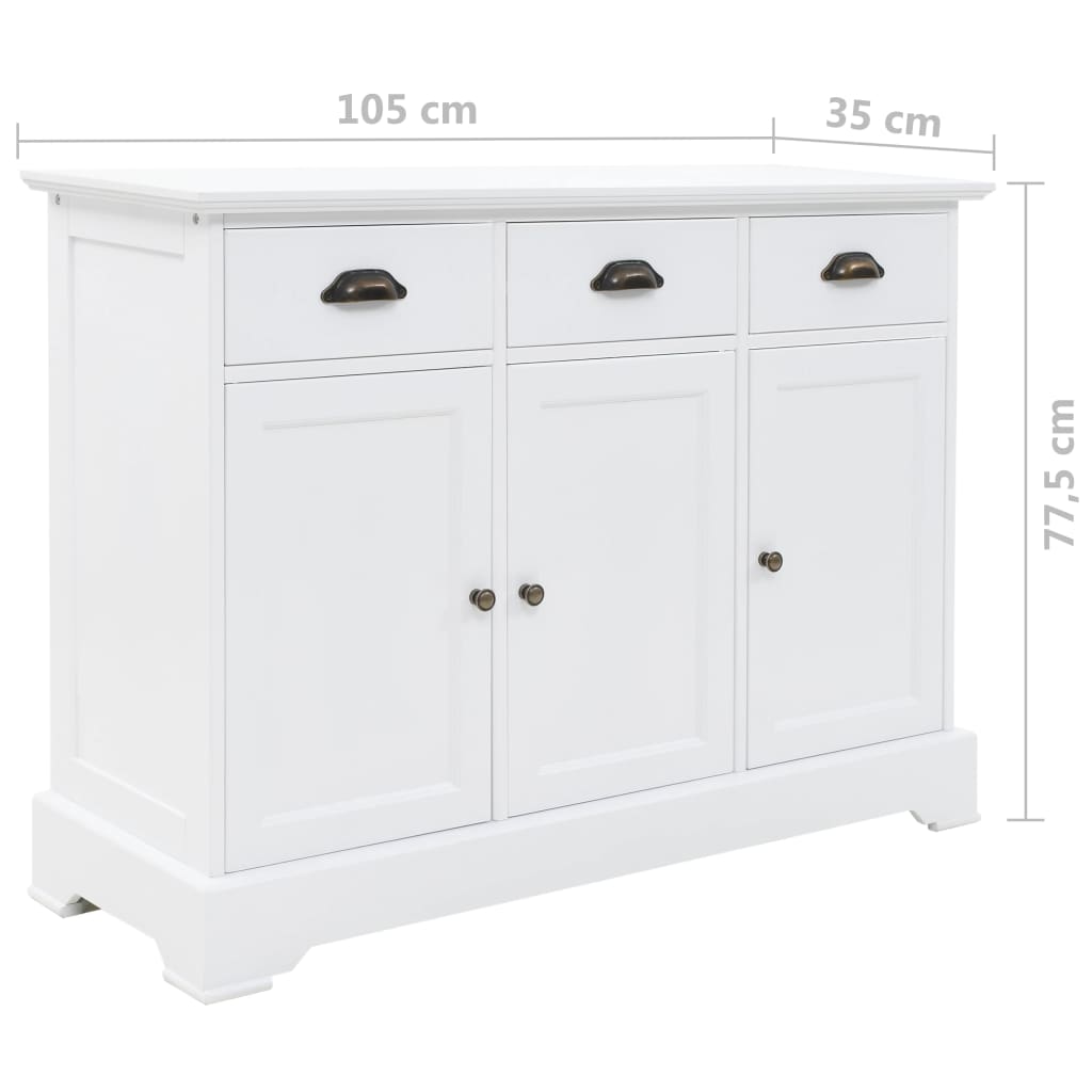 Credenza Con 3 Ante In MDF E Legno Di Pino 105x35x77,5 Cm VidaXL 20 width=274