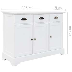 Příborník se 3 dvířky MDF a borové dřevo 105 x 35 x 77,5 cm - obrázek 9