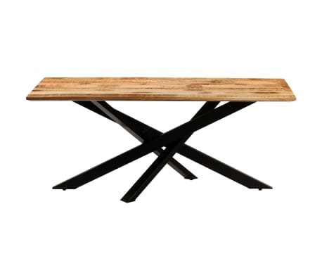 vidaXL virtuves galds, 180x90x77 cm, neapstrādāts mango masīvkoks