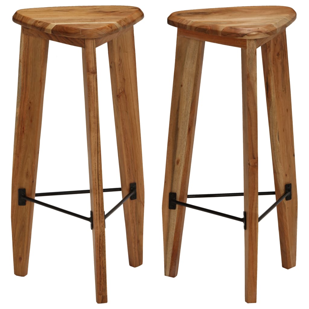 Bar Stools 2 Pcs Solid Acacia Wood Home And Garden All Your Home 