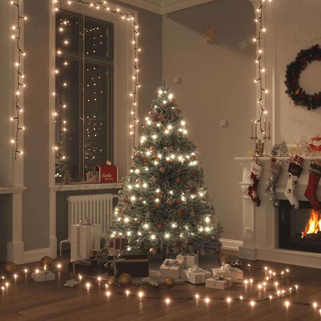 Instalație de lumini cu 400 LED-uri, alb cald, 40 m, 8 efecte