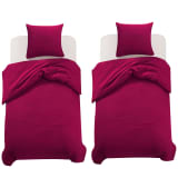 vidaXL Set Copripiumino 4 pz Rosso Borgogna 140x200/60x70 cm
