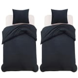 vidaXL Four Piece Duvet Cover Set Black 135x200/80x80 cm
