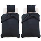 vidaXL Set Copripiumino 4 pz Nero 140x200/60x70 cm