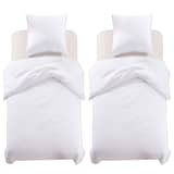 vidaXL Set Copripiumino 4 pz Bianco 155x200/80x80 cm