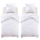 vidaXL Set Copripiumino 4 pz Bianco 140x220/60x70 cm