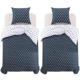 vidaXL Set Copripiumino 4 pz Stampa a Pois 155x220/80x80 cm
