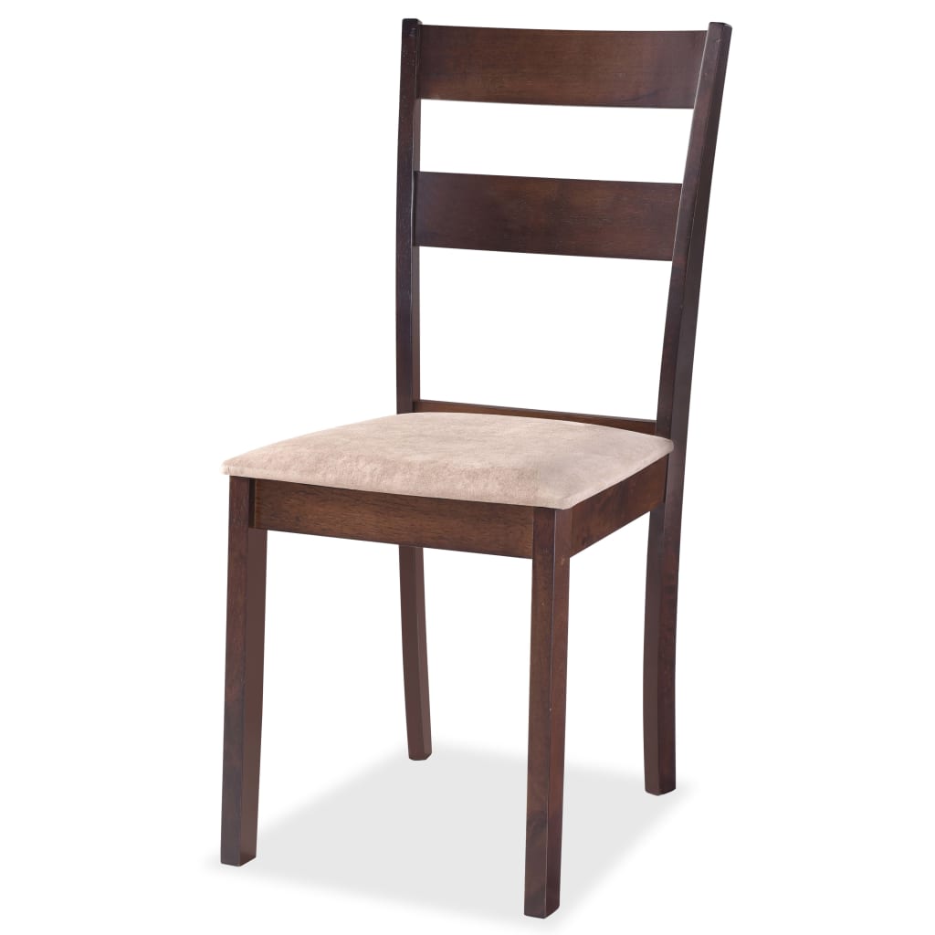 

vidaXL Eetkamerstoelen 6 st massief rubberwood bruin