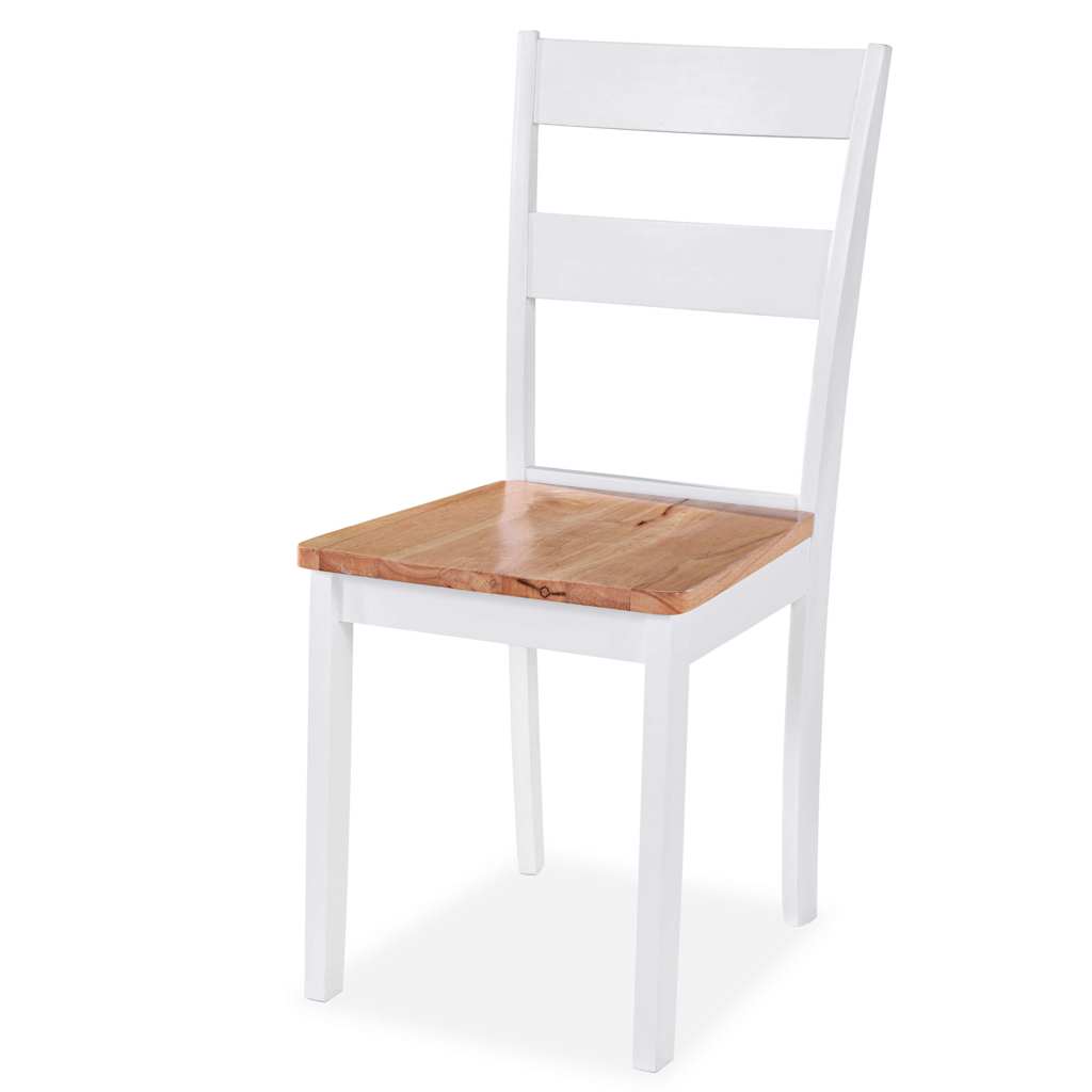 

vidaXL Eetkamerstoelen 6 st massief rubberwood wit