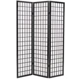vidaXL Rumsavdelare med 3 paneler japansk stil 120x170 cm svart
