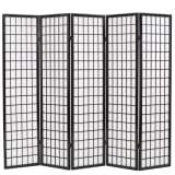 vidaXL Cloison de séparation 5 panneaux Style japonais 200x170 cm Noir