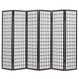 vidaXL Cloison de séparation 6 panneaux Style japonais 240x170 cm Noir