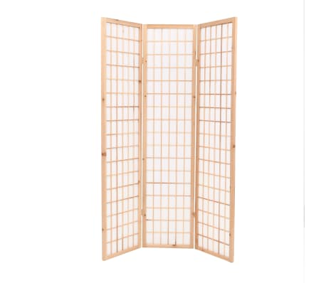 vidaXL Folding 3-Panel Room Divider Japanese Style 47.2"x66.9" Natural