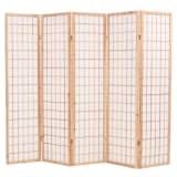 vidaXL Cloison de séparation 5 panneaux Style Japon 200x170 cm Naturel