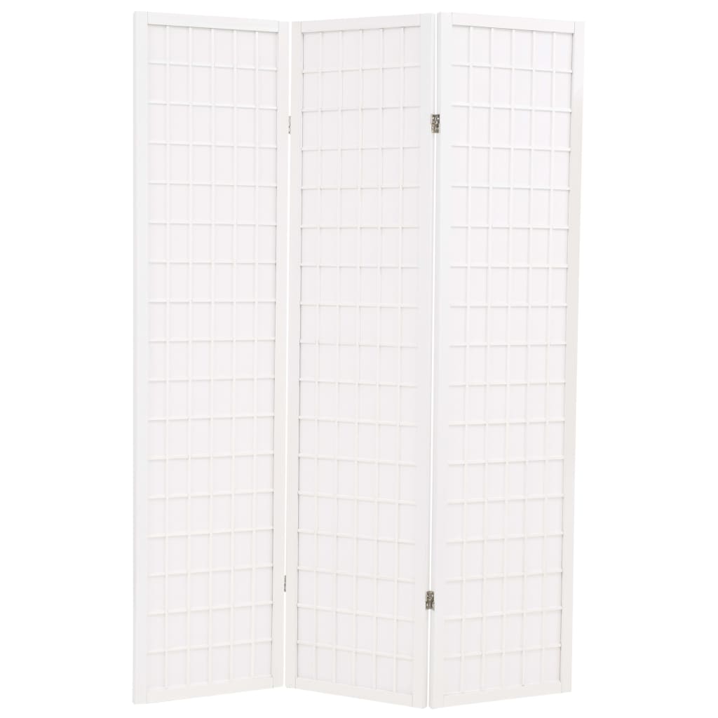Folding 3-Panel Room Divider Japanese Style 120×170 cm White
