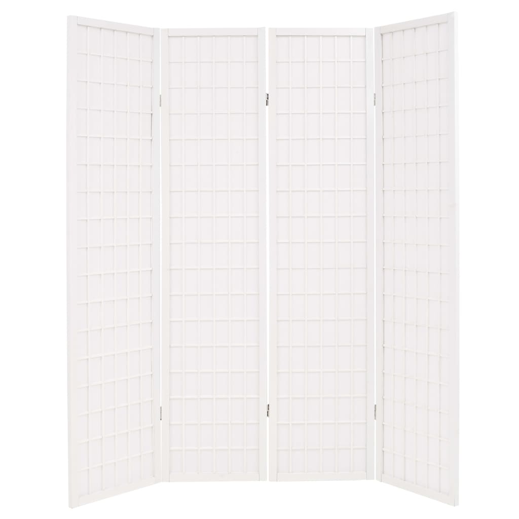semafor batteri baseball foldbar 4-panels rumdeler japansk stil 160 x 170 cm hvid - PinkHippo