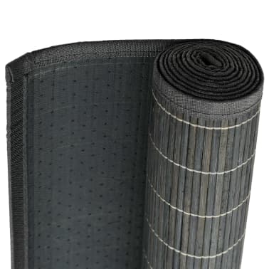 Vidaxl Teppich Bambus 150 X 200 Cm Grau Vidaxl De