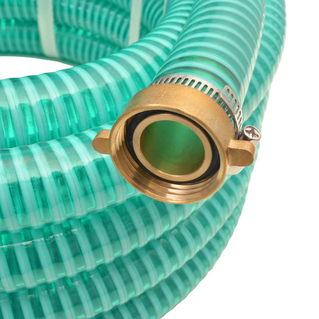 vidaXL Suction Hose with Brass Connectors 4 m 25 mm Green