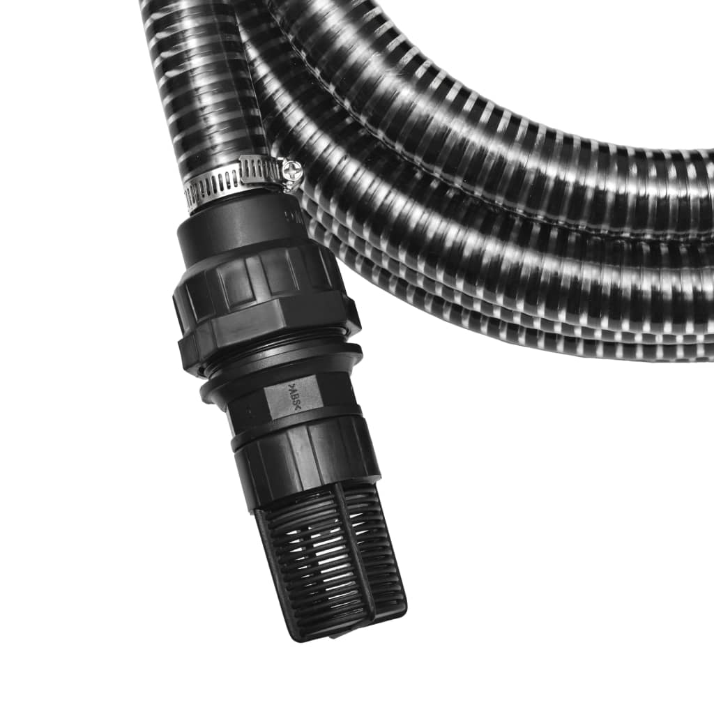 

vidaXL Zuigslang met koppelingen 7 m 22 mm zwart