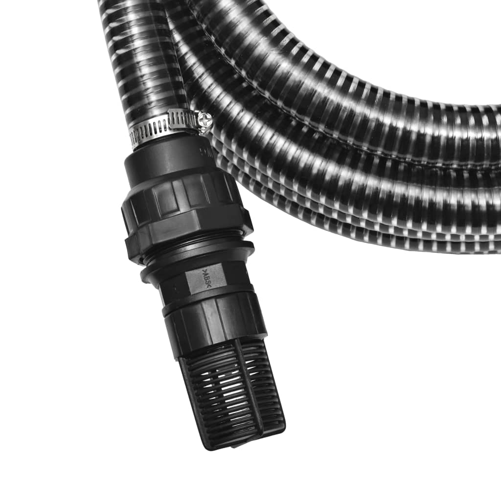 vidaXL Suction Hose with Connectors 10 m 22 mm Black