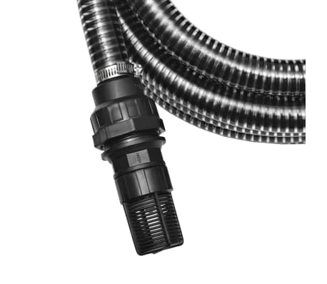 vidaXL Suction Hose with Connectors 10 m 22 mm Black