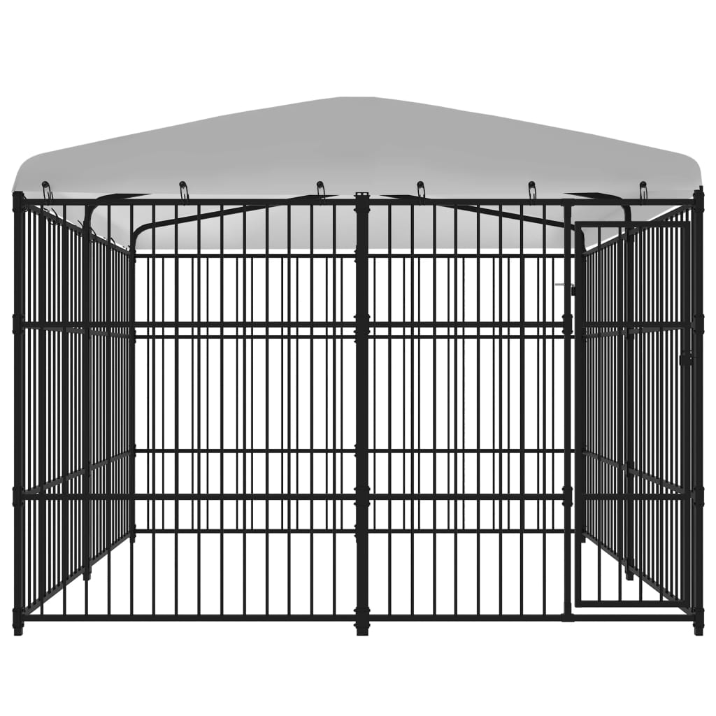 vidaXL Дворна клетка за кучета с покрив, 3x3x2,3 м