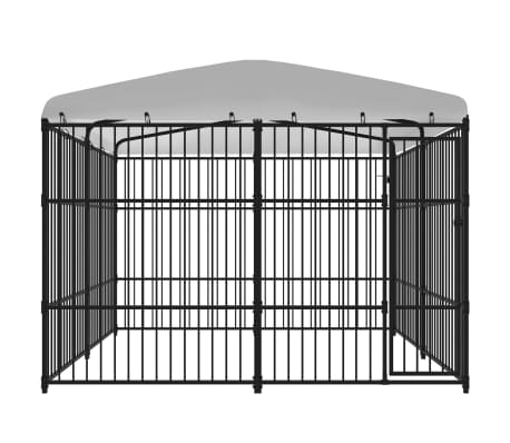 vidaXL Дворна клетка за кучета с покрив, 3x3x2,3 м