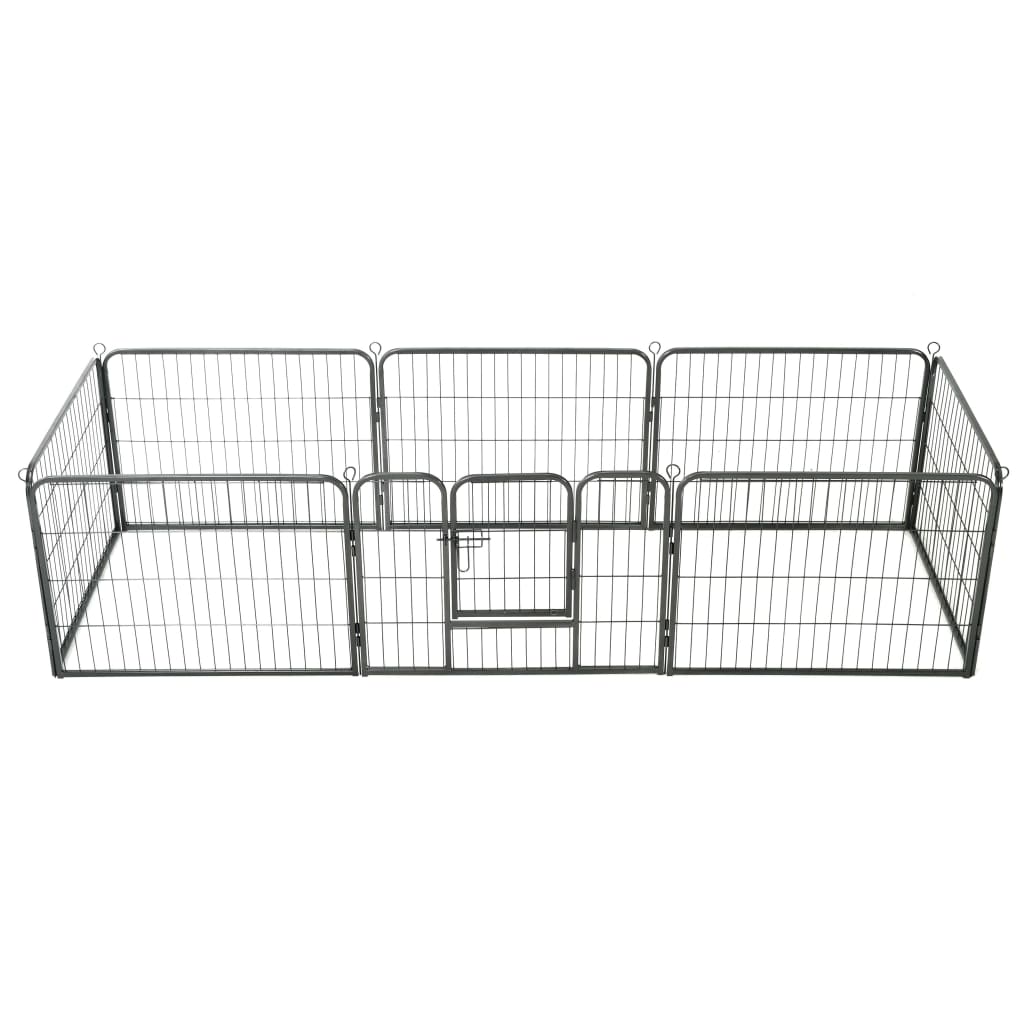 vidaXL Ohrádka pro psy 8 panelů ocelová 60 x 80 cm černá