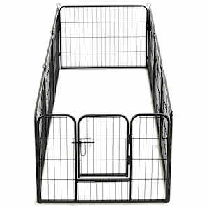 Ohrádka pro psy 8 panelů ocelová 60 x 80 cm černá - obrázek 4