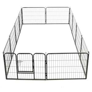 Ohrádka pro psy 12 panelů ocelová 80 x 60 cm černá - obrázek 4