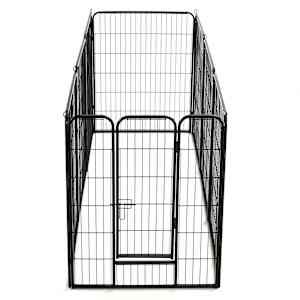 Ohrádka pro psy 8 panelů ocelová 80 x 100 cm černá - obrázek 4