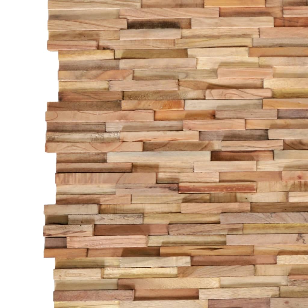 vidaXL Nástenné 3D obkladové panely z teakového dreva, 10 ks, 1 m²
