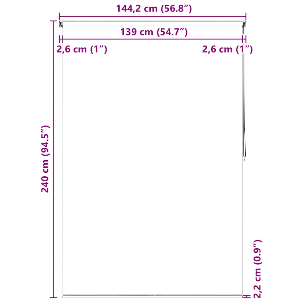 vidaXL Duschrollo 140x240 cm Weiß – Bild 10