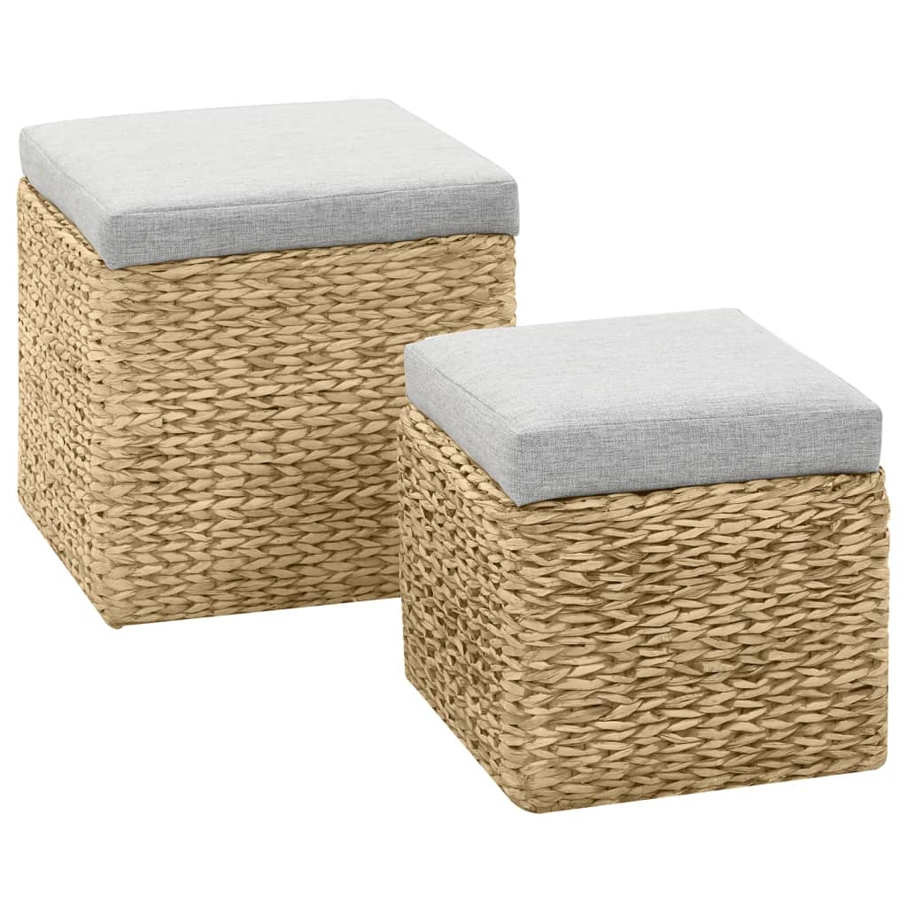 vidaXL Repose-pied 2 pcs Jacinthe d'eau Gris