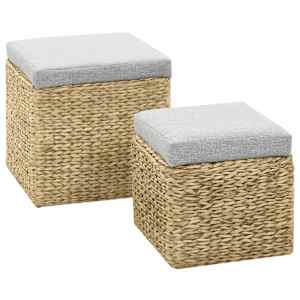 vidaXL otomanikomplekt, 2 tk, mererohust, hall