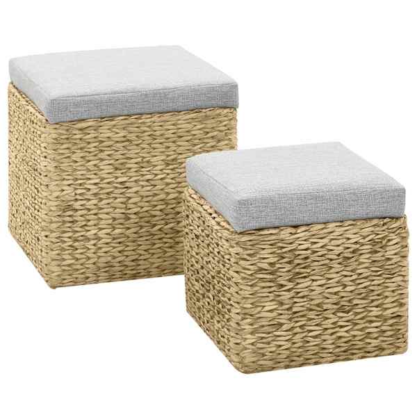 vidaXL otomanikomplekt, 2 tk, mererohust, hall