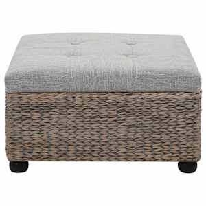 vidaXL Σκαμπό Γκρι 65 x 65 x 40 εκ. από Seagrass