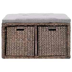vidaXL Πάγκος με 2 Καλάθια Γκρι 71 x 40 x 42 εκ. από Seagrass